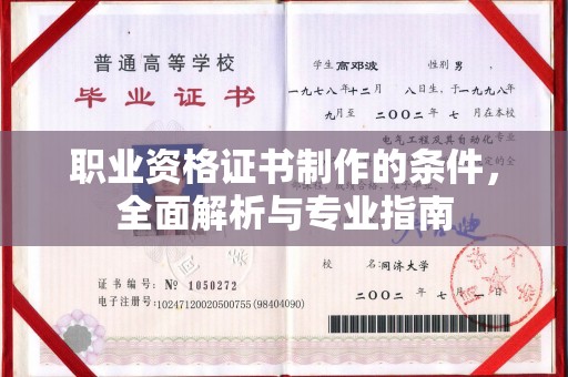 稻城职业资格证书制作的条件，全面解析与专业指南